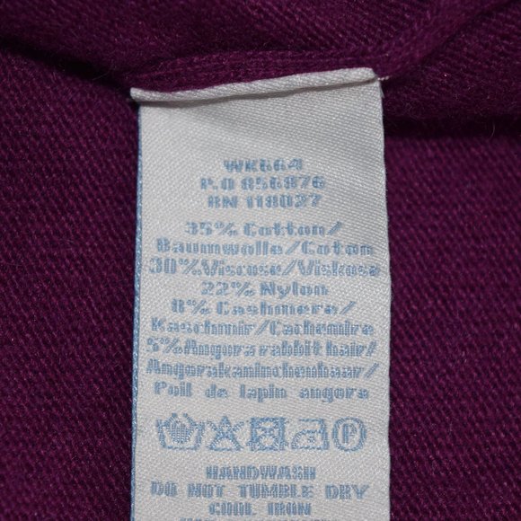 BODEN Cashmere Angora Snap Closure 3/4 Sleeve Embellished Long Cardigan Size 8 - Picture 6 of 6